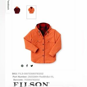 Men's Snohomish Reversible Jacket - Redblk Orange Mens Med - Never Worn